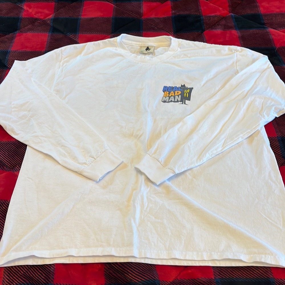 COPY - Real Bad Man white long sleeve tee sz XL